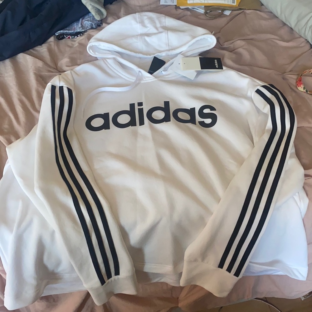 PLUS ADIDAS WHITE HOODIE